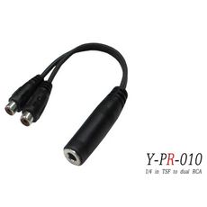 Stander Y-PR-010 6.3mm 單聲道母頭 轉兩個 RCA 母頭 音源訊號分接線[唐尼