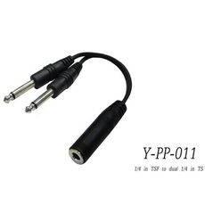 stander y-pp-011 台製單聲道 6.3mm 母頭轉(兩個) 6.3mm 公頭音源訊號分