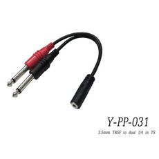 stander y-pp-031 台製立體聲 3.5mm 母頭轉 6.3mm 左右音源訊號分接線[唐