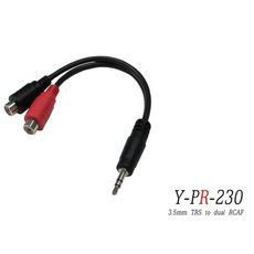 stander y-pr-230 3.5mm 立體聲公頭 轉 rca 左右母頭 音源訊號分接線[唐尼