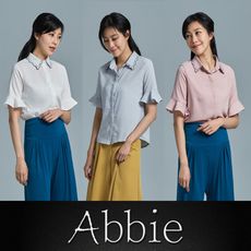 【Abbie】韓版新款甜美優雅刺繡長袖襯衫 (6款任選)