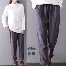【Abbie】韓版寬鬆顯瘦休閒長褲
