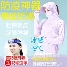 【Abbie】防疫神器-涼感降溫機能全防護外套(加碼送防疫面罩)