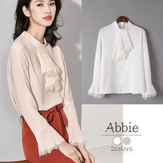【Abbie】韓版時尚造型領上衣