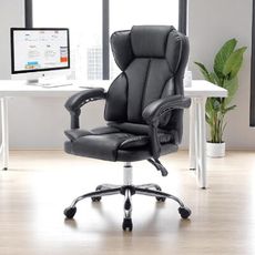 保固一年【E-home Hrut赫魯特尊爵PU高背扶手電腦椅】高背扶手電腦椅 高背電腦椅 扶手電腦椅
