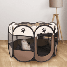【M號😺可摺疊收納】寵物帳篷 寵物遊樂場 寵物外出籠 寵物室內籠 貓產房 寵物睡窩 貓咪睡窩 室內