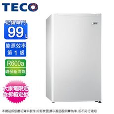 TECO東元 99公升一級能效單門冰箱 R1091W~含拆箱定位+舊機回收(可申請貨物稅補助)