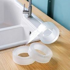 【Dagebeno荷生活】廚房水槽透明防水防霉貼 美縫貼 浴室洗手台擋水條防水條(5公分寬)