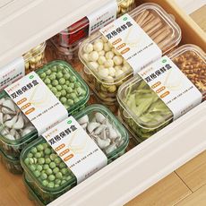 【荷生活】雙格透明冰箱肉品保鮮盒 食品材質可疊加水果收納盒