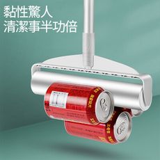 【荷生活】伸縮柄滾筒黏毛器 可補充替換式長短兩用黏毛刷(19cm黏毛器+3個替換芯)