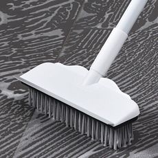 【荷生活】雙效合一地板清潔刷 能刷能刮可伸縮刮水刀地板刷