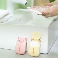 【荷生活】小豬豬旅行出遊洗手香皂片 寶寶養成洗手習慣便攜肥皂片