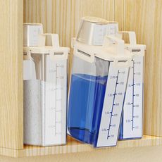 【荷生活】透明PP材質洗衣精收納盒 三重密封洗衣粉柔軟精儲存桶-中號2.5L