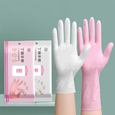 【荷生活】加長加厚耐磨拋棄式清潔手套 防水防油防污柔韌家務手套-短款