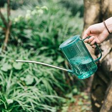 【荷生活】通透附刻度加大注水口澆水瓶 不鏽鋼長嘴加厚底座澆水壺