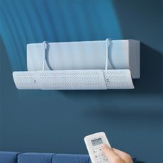 【荷生活】冷暖皆宜免安裝空調擋風板 可左右伸縮風向可調導風板-白色款