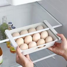 【荷生活】12格大開口可懸掛冰箱收納盒 抽屜式蔬菜水果整理收納盒