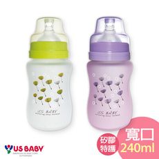 【優生】真母感矽膠特護玻璃奶瓶(寬口徑240ml)