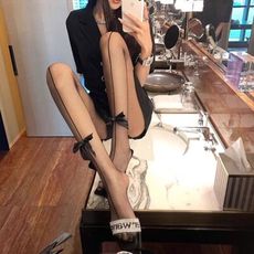 【Sexbaby99】性感蝴蝶結背線顯長腿網襪_絲襪_褲襪_網襪