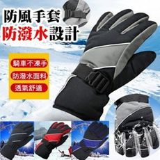 秋冬戶外 男士成人防風防雨 滑雪手套 保暖手套 騎車手套/單售