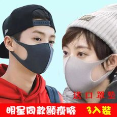 防塵冰絲防風口罩男女顯瘦臉可水洗霧霾3D口罩-3入