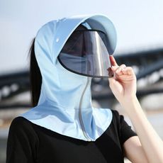 夏季遮臉面罩全臉防曬大帽簷遮陽帽防紫外線騎車爬山太陽帽