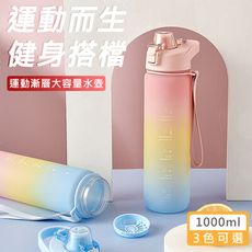 特樂生活 彈蓋漸層運動水壺-1000ml