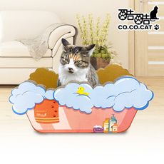 【Co.Co.Cat 酷酷貓】浴缸-100%台灣製紙箱貓抓板 贈 減壓神器魔術手環