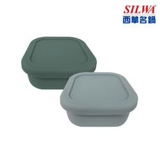 【SILWA西華】全矽膠密封正方形保鮮盒630ml