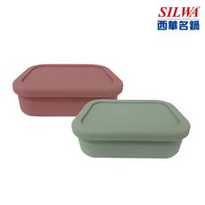 【SILWA西華】全矽膠密封長方形保鮮盒850ml