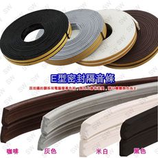 E型隔音條 4mmX18mm（背膠-3米售）雙條式防撞條 e型門邊條 E型氣密條 門縫條