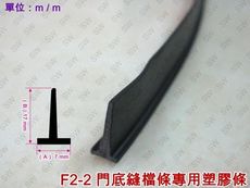 F2-2 門底氣密條專用塑膠條 7 mm X 17 mm（3米售）縫檔條 隔音條 防塵條 紗窗邊條