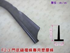 F2-3 門底氣密條專用塑膠條 7 mm X 27 mm（3米售）縫檔條 隔音條 防塵條 紗窗邊條