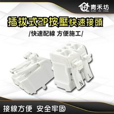 【青禾坊】插拔式2P按壓快速接頭 (電線連接器 快速配線 燈具接線夾 接線端子 快速接頭)