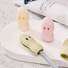 矽膠微笑臉牙刷套2入