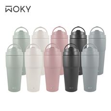 (2入組)【WOKY 沃廚】手提激凍輕芯鈦瓷易潔層保溫杯750ml(5色可選)