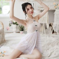 愛戀花漾．唯美掛脖透視吊帶蕾絲睡衣