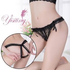 【緁希情趣】《Yisiting》性感誘惑蕾絲花邊開檔T字褲﹝A款﹞