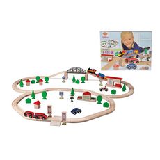【德國EICHHORN】原木火車軌道橋樑遊戲組(80 PCS)