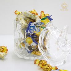 【Royal Duke】晶石玻璃系列-春蝶水晶糖果罐(兩入組)(水晶  水晶聚寶罐)