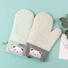 北歐小熊加厚硅膠隔熱手套(單隻手套)【AShop】M3700