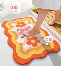 花朵系列防滑浴室地墊家用地毯腳踏墊(40*60CM)M3079【Alex Shop】