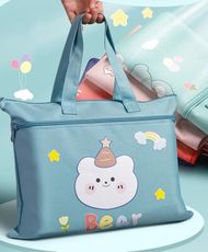 學生大容量拉鍊雙層防水作業袋文件袋補習袋收納袋M2929【Alex Shop】