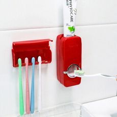 【DN405】韓國進口Touch me全自動擠牙膏器+5支牙刷架 牙膏擠壓器 牙刷組