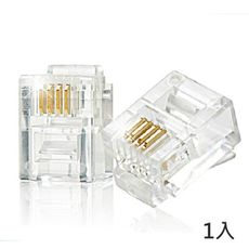 【DD303】 鍍金三叉水晶頭 電話線 接頭6P4C RJ11 Cat 5e STP FTP『1顆』