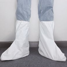 【GC350】一次性防護鞋套-中筒 成人防疫加厚靴套無紡布 透氣 防水 防塵 腳套