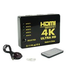 【GC340B】HDMI切換器 5進1出 SY305 切換盒 擴充分配器 切換器 HDMI線 4K