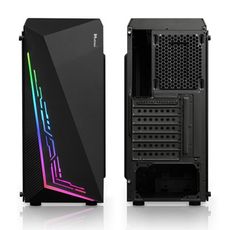妙妙屋 x5 流光 usb3.0rgb全彩燈飾 遊戲機殼 玻璃側板+燈光切換鍵