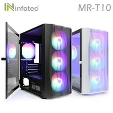妙妙屋 infotecmr-T10 usb3.0彩色定光4風扇 遊戲機殼(全開玻璃磁吸側板)