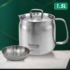 304不鏽鋼濾油壺-附油炸籃-1.5L